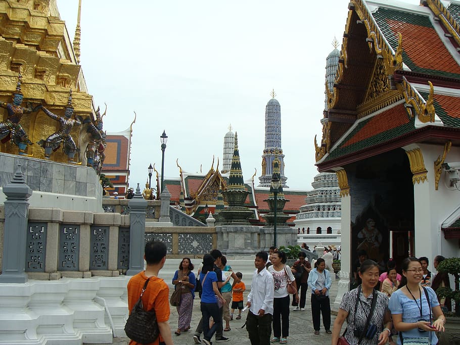 grand palace, bangkok, thailand, architecture, buddha, built structure, HD wallpaper