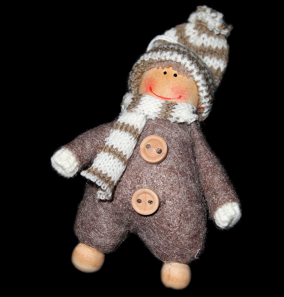 pixie, doll, christmas, garnish, toys, black background, studio shot HD wallpaper