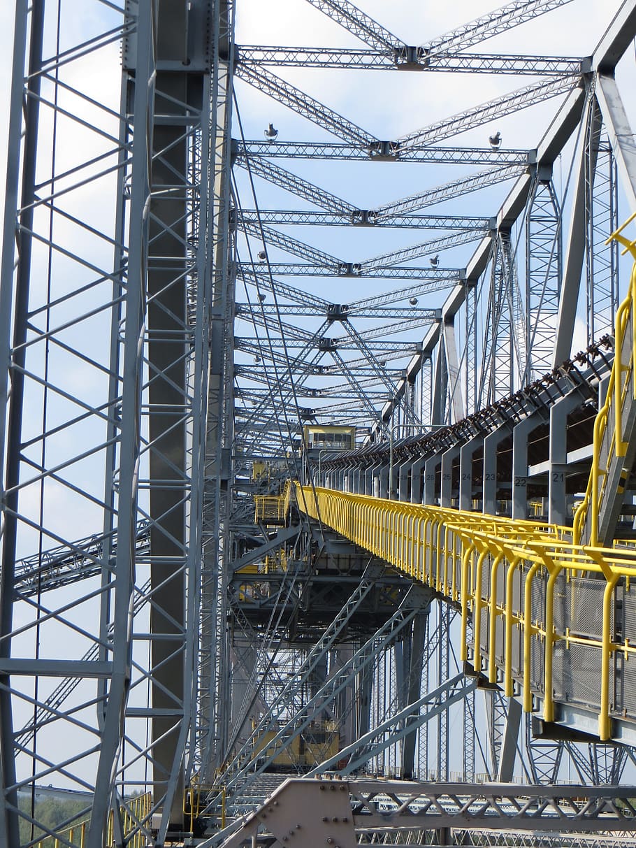 Conveyor Bridge, Partial, View, Boom, partial view, steel, metal HD wallpaper