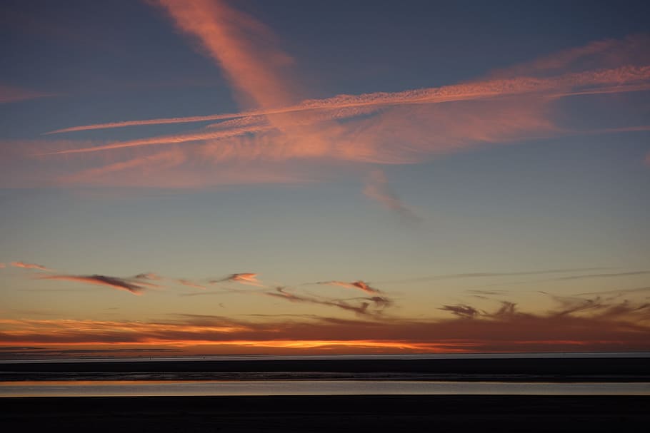 Clouds, Pink, Sunset, Evening, Sky, evening sky, abendstimmung HD wallpaper