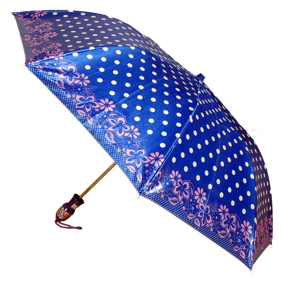 ladies, umbrellas, dotted, pattern, white background, studio shot HD wallpaper