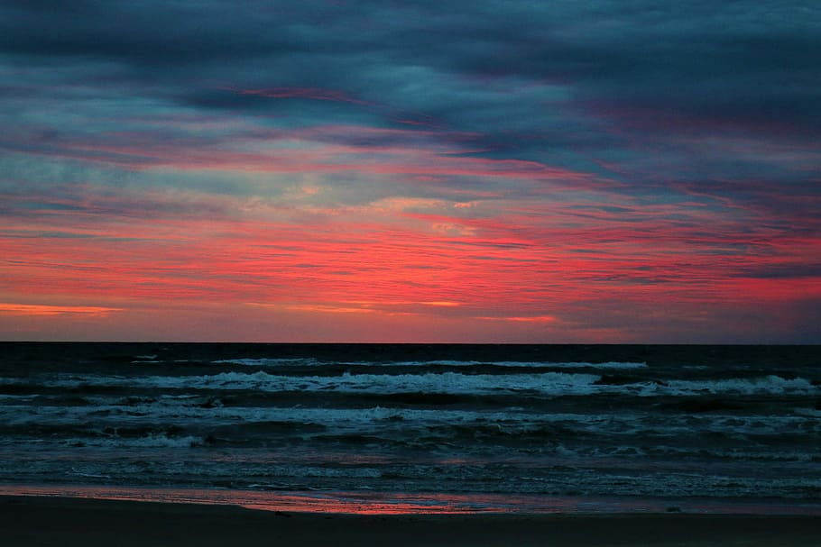 sea wave during sunset, sea waves under cloudy sky, seaside, beach HD wallpaper