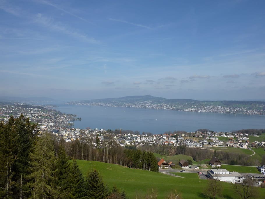 Lake Zurich, Zurich, Lake, Switzerland, View, distant view, HD wallpaper