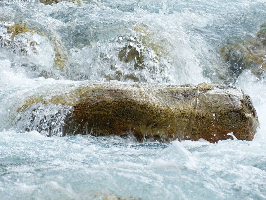 river, stone, water, cold, murmur, roaring, wild, mountain stream HD wallpaper