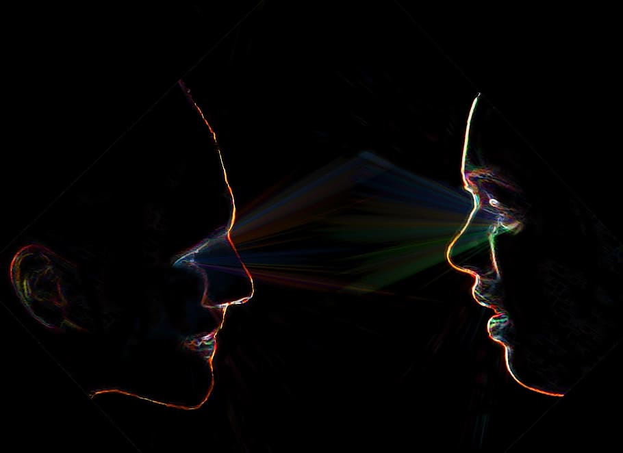 illustration of man and woman, pair, love, affection, feeling HD wallpaper