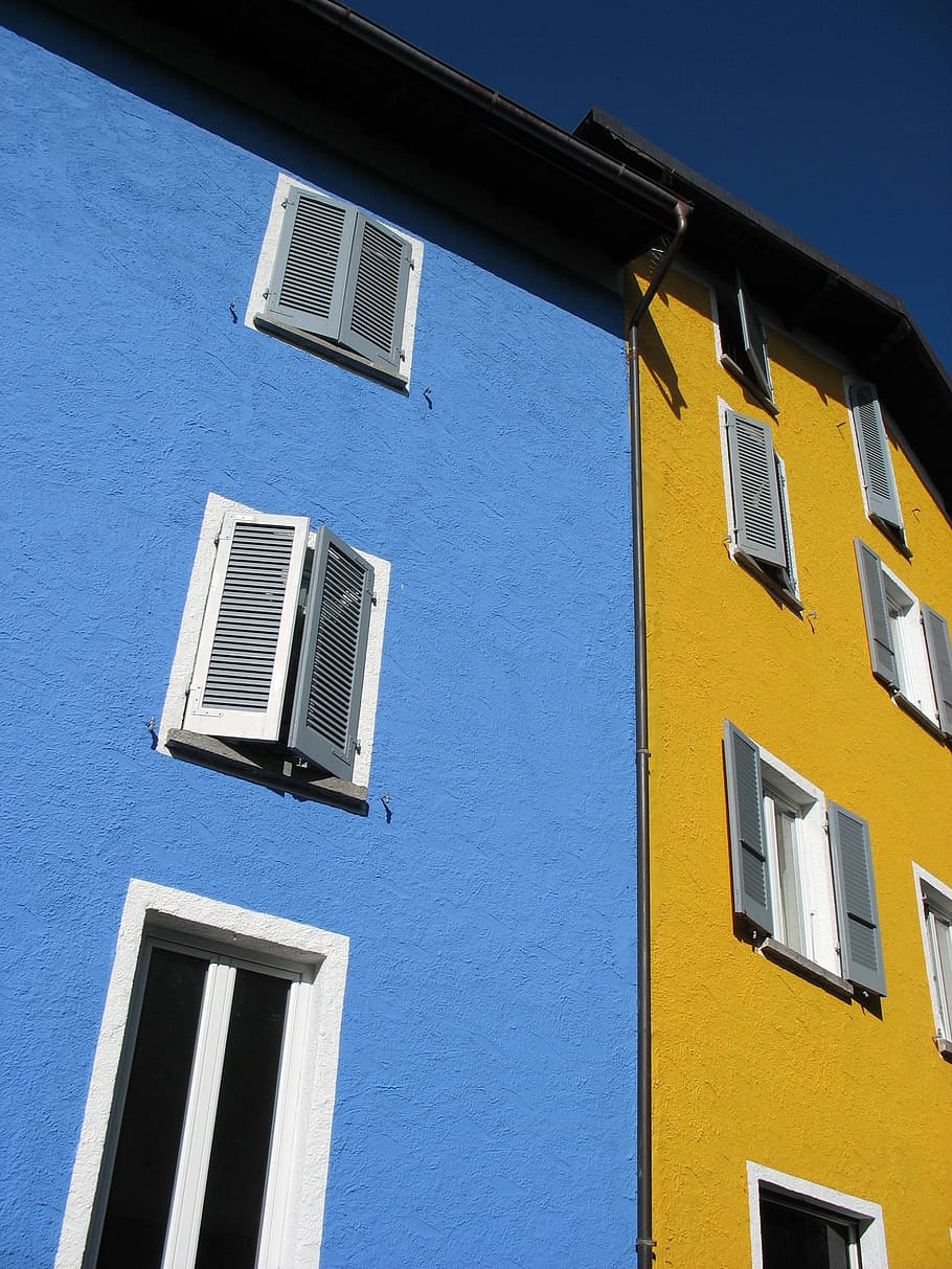 locarno, houses, switzerland, architecture, facade, window, HD wallpaper