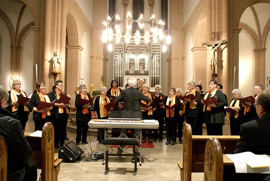 altar, church, choir, organ, music, engers, concert, rheinland