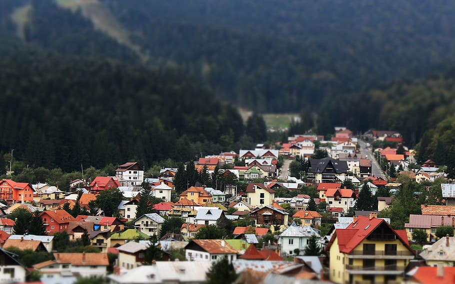valley, village, town, architecture, europe, roof, cityscape HD wallpaper