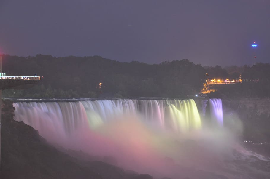Water, Case, niagra, reflection, night, outdoors, long exposure HD wallpaper