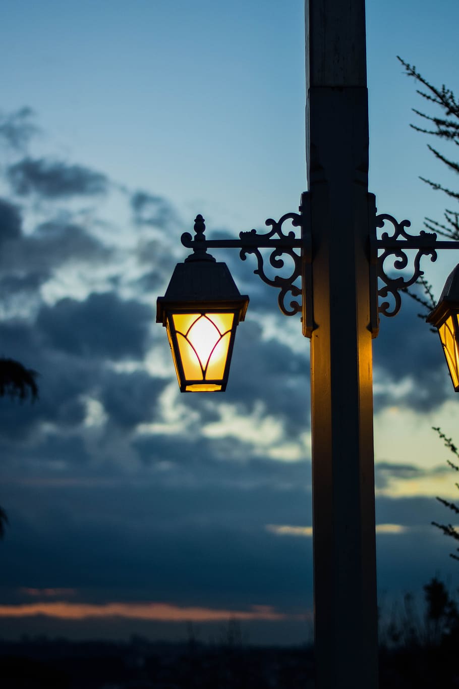 sky, lantern, evening, sunset, light, nature, cloud - sky, lighting equipment HD wallpaper