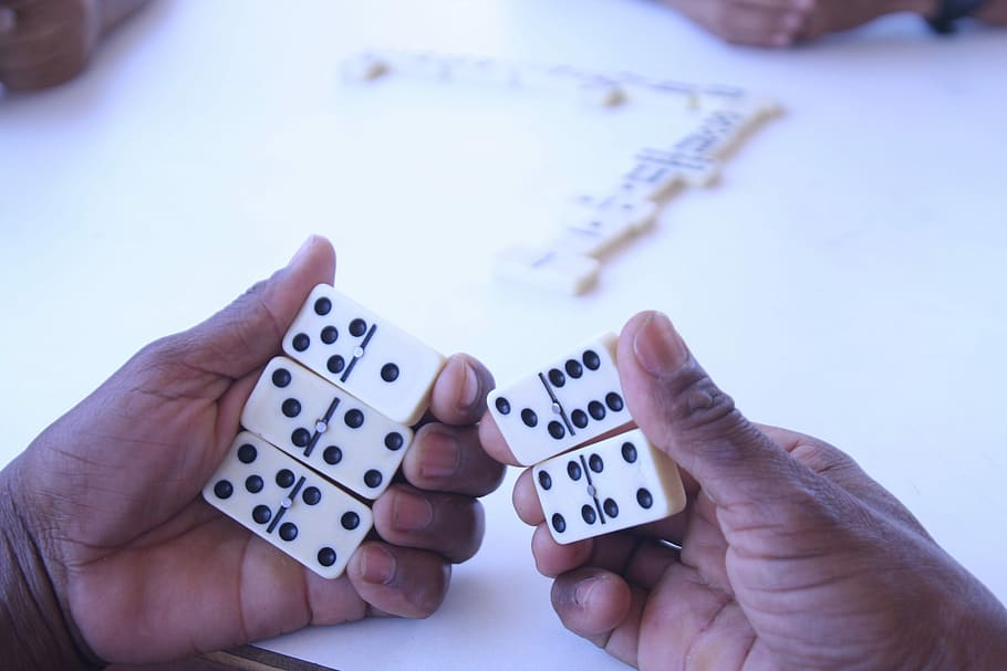 Hand, Dominoes, Game, human hand, leisure games, two people HD wallpaper