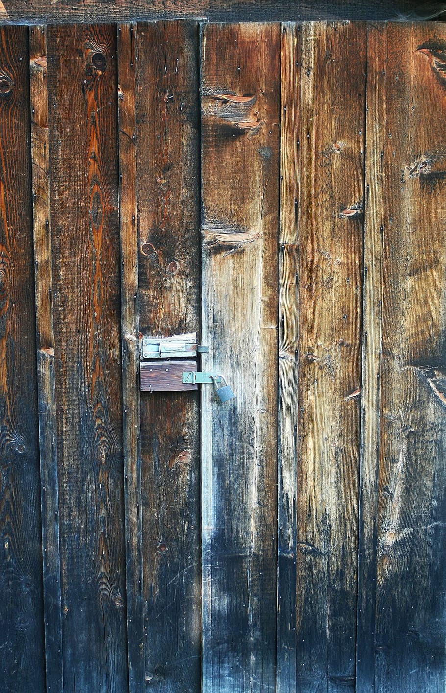 Door, Barn, Old, Lock, Wood, rusty, wooden building, texture HD wallpaper