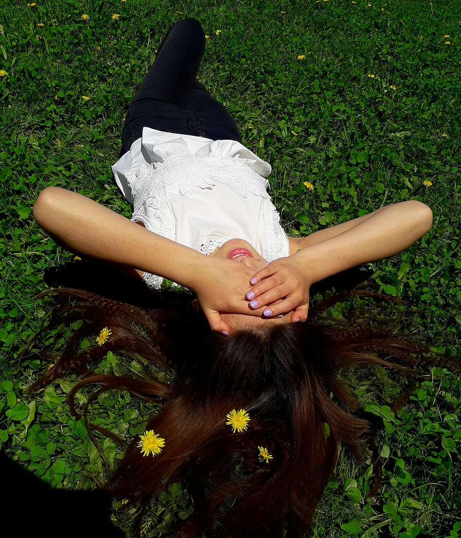 summer, dandelions, nature, women, plant, real people, leisure activity HD wallpaper