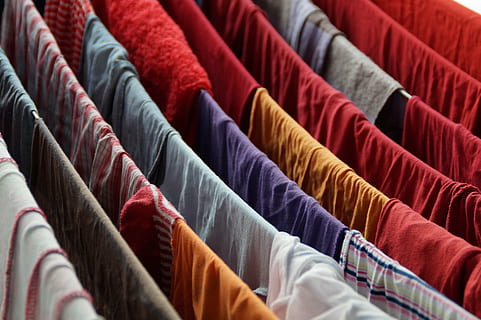 closeup photo of clothes, laundry, wash, washed, clothes drying rack HD wallpaper
