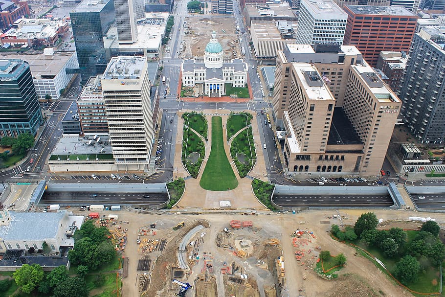 birds eye view of cityscape, aerial photography of city during daytime HD wallpaper