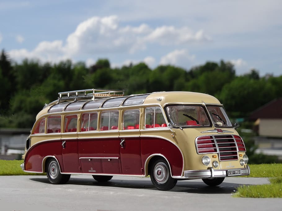 model car, coach, modellbus, setra s8, kässbohrer, oldtimer HD wallpaper