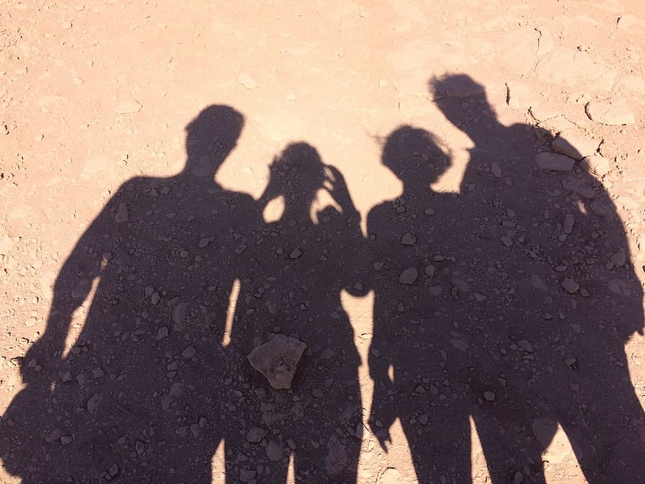 Shadow, People, Silhouette, focus on shadow, sunlight, togetherness HD wallpaper