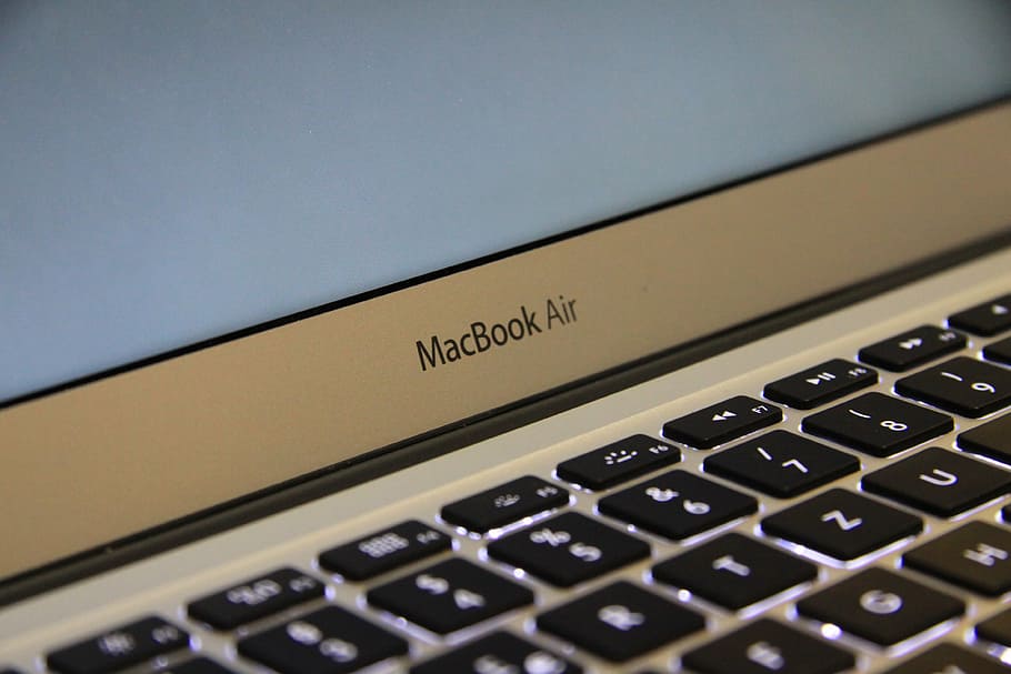 MacBook Air, silver, laptop, apple, computer, keyboard, browser HD wallpaper