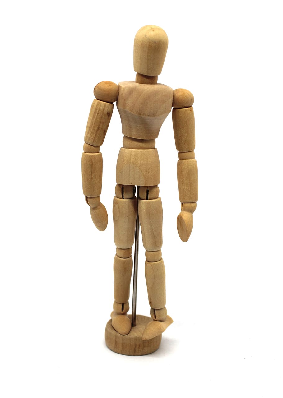 mannequin, wood, object, white background, studio shot, figurine HD wallpaper