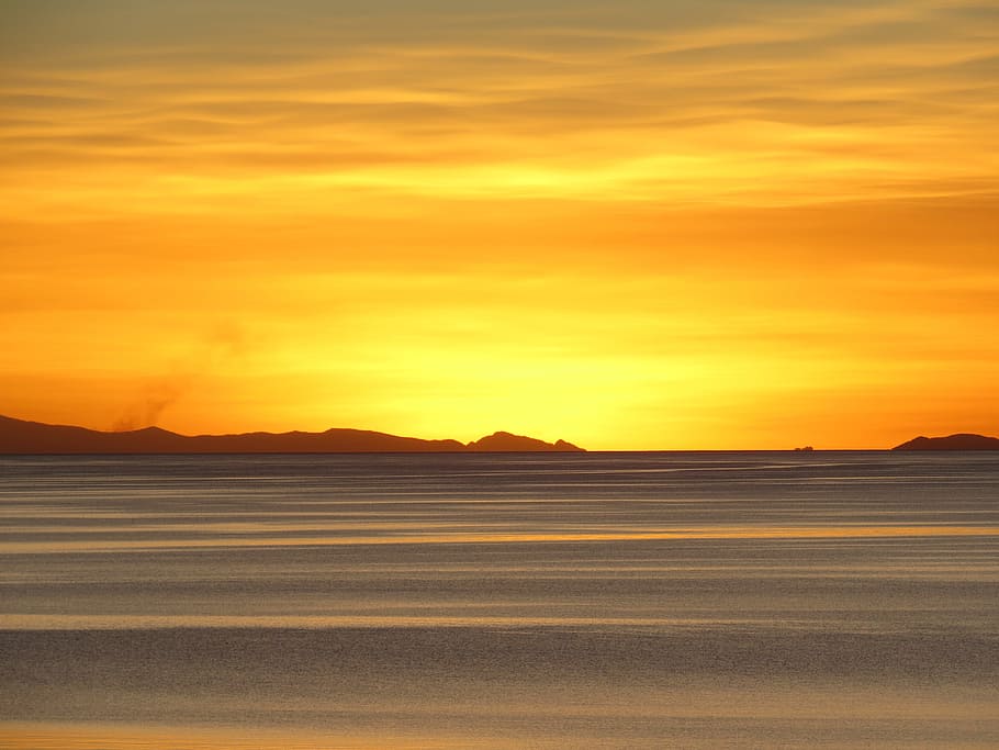 sunset, lake titicaca, peru, scenics - nature, sky, beauty in nature, HD wallpaper