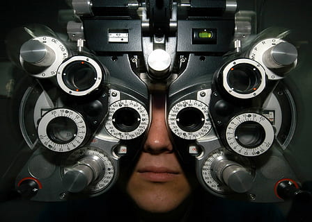 black, gray, and white electronic device, eyeglasses, exam HD wallpaper