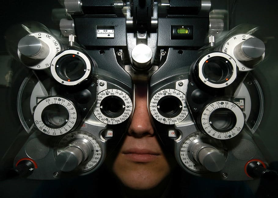 black, gray, and white electronic device, eyeglasses, exam HD wallpaper