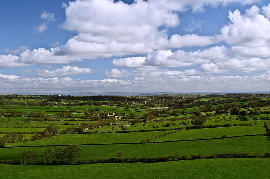 Clouds, North, Hills, Spring, summer, sky, tree, yorkshire HD wallpaper
