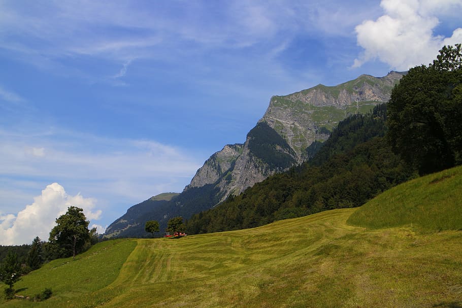 s, mountain, swiss, alps, heidi village, maienfeld, sky, scenics - nature, HD wallpaper
