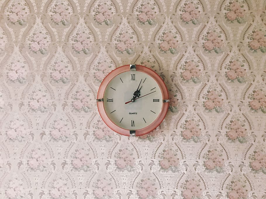 wall, clock, time, circle, pattern, wall - building feature HD wallpaper