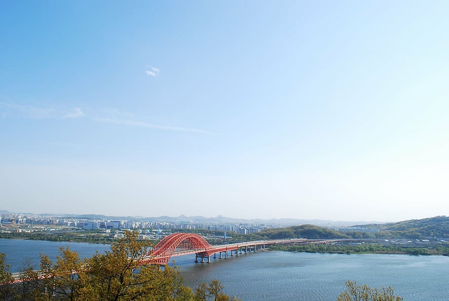 cloths bridge, sky, han river, bridge - Man Made Structure HD wallpaper