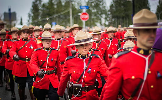 RCMP Marching, selective focus photo of soldier parade, canada HD wallpaper
