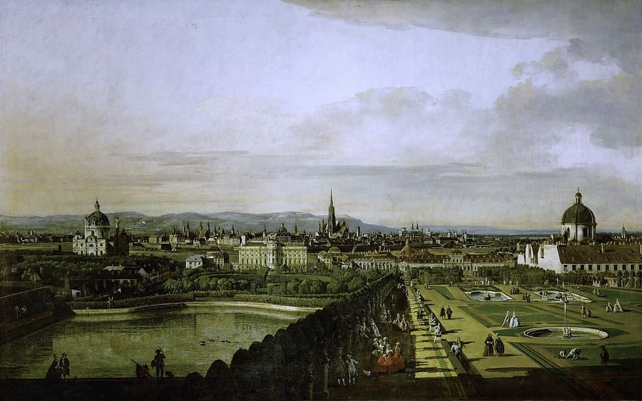 Vienna from Belvedere in 1758 in Austria, artwork, photos, landscape