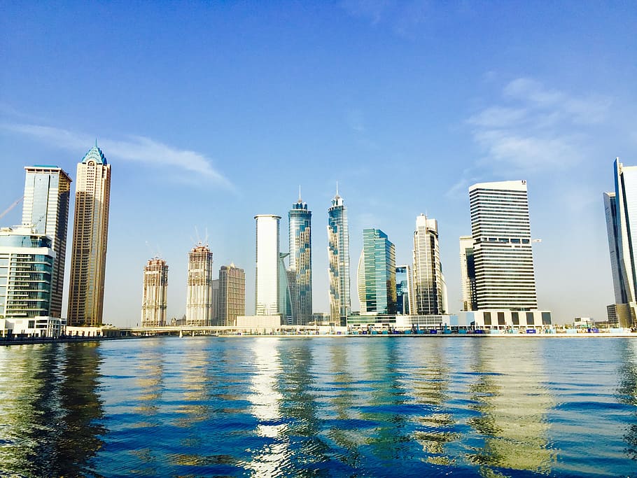 dubai, canal, uae, skyscraper, united Arab Emirates, architecture, HD wallpaper