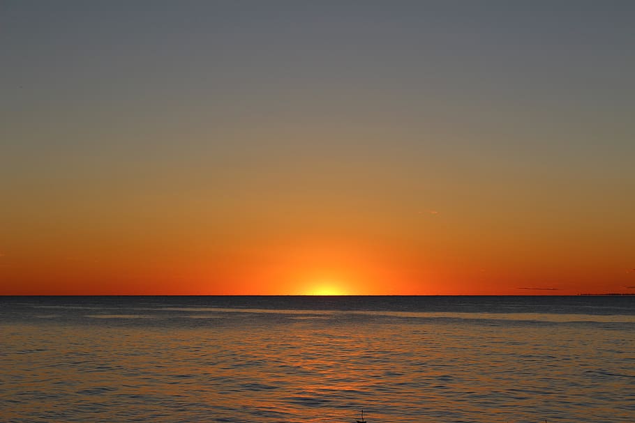 sunset, water, dawn, dusk, sea, sky, scenics - nature, horizon HD wallpaper