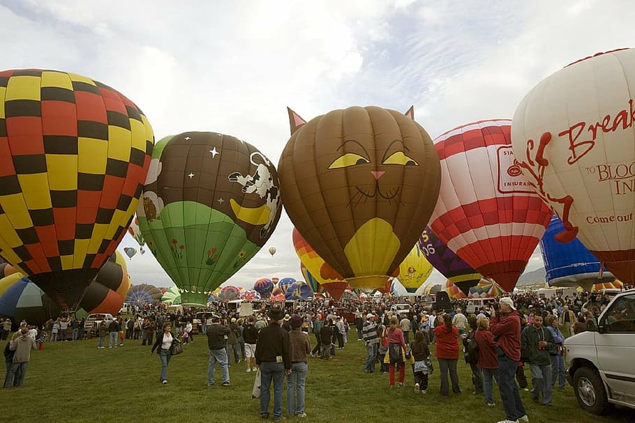 hot air balloons, festival, colorful, float, aviation, fly, HD wallpaper