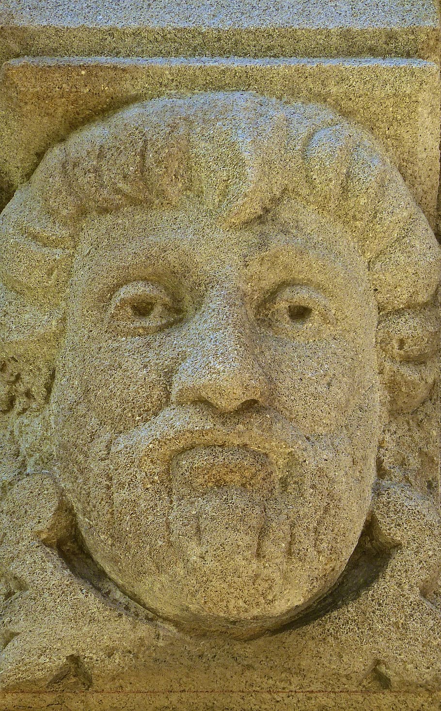 face, head, stone, carving, ancient, relief, monument, antique HD wallpaper
