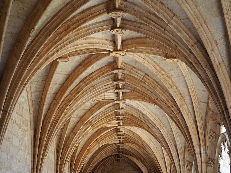 arches, os jerónimos, lisbon, monastery, gothic, portugal HD wallpaper