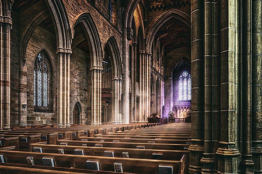 church painting, photo of cathedral interior, architecture, temple HD wallpaper