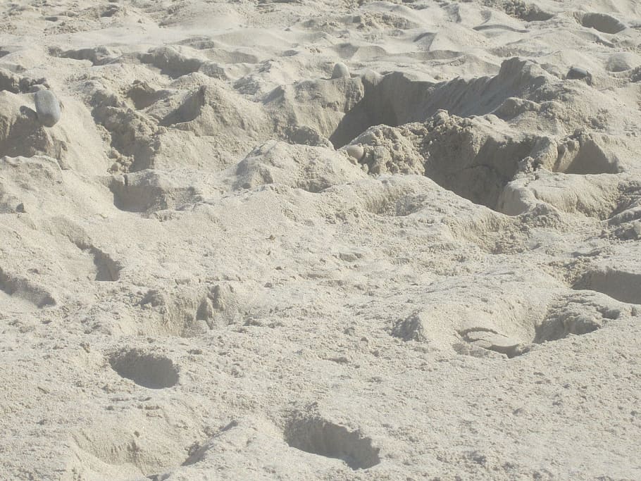 sand, footprints, beach, nature, no people, day, tranquility HD wallpaper