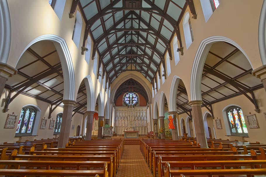 architecture, building, infrastructure, cathedral, church, interior HD wallpaper
