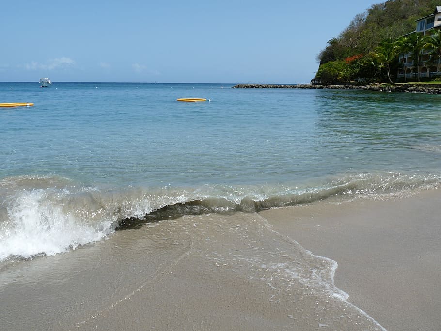 Ocean, Wave, Waves, Beach, Water, flowing, sea, outside, caribbean HD wallpaper