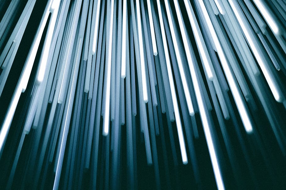 high-angle photography of hanging lights, pipe, line, dark HD wallpaper