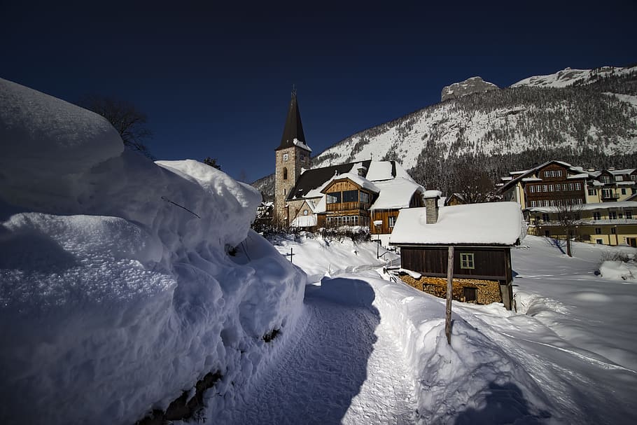 snow, winter, ice, cold, frozen, altaussee, styria, wintry HD wallpaper