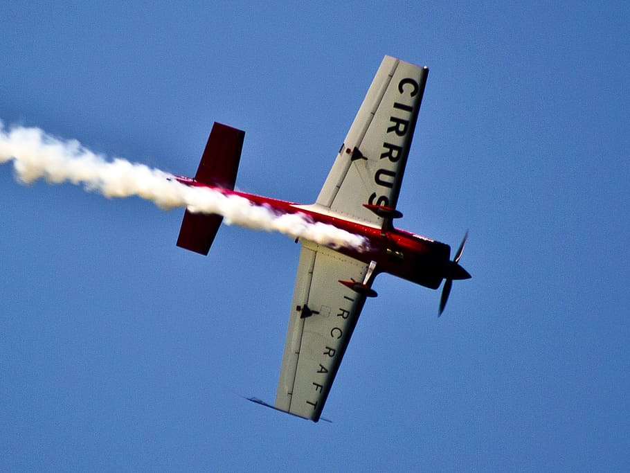 flying, airplanes, smoke, sky, air vehicle, low angle view HD wallpaper