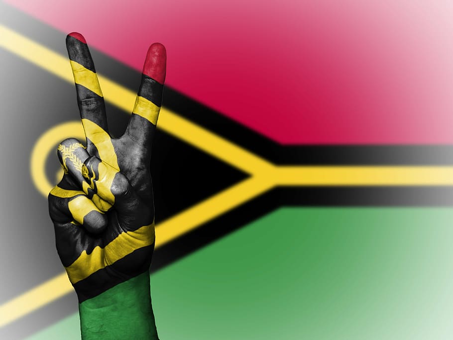 vanuatu, peace, hand, nation, background, banner, colors, country