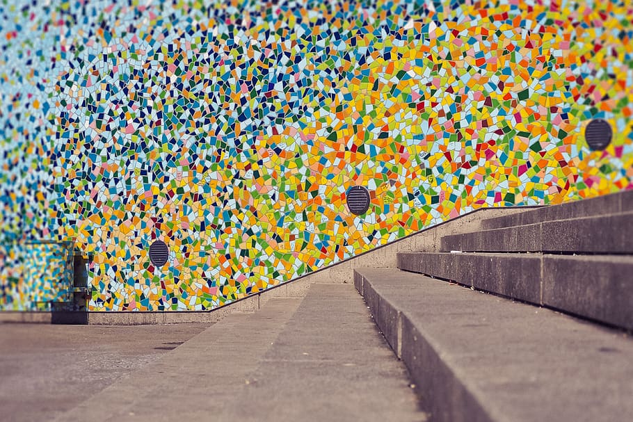 mosaic, tiles, pattern, texture, background, ornament, colorful HD wallpaper