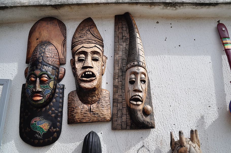 wooden mask, art, traditional, african, carving, handmade, art and craft, HD wallpaper