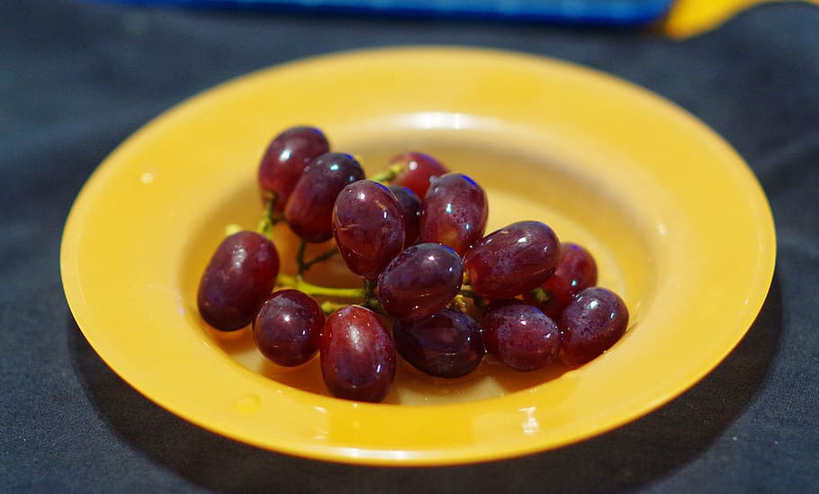 grapes, fruit, dish, dessert, healthy, food and drink, healthy eating HD wallpaper
