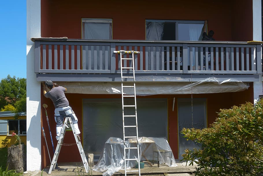painter, home, slide, covered, head, architecture, building exterior HD wallpaper