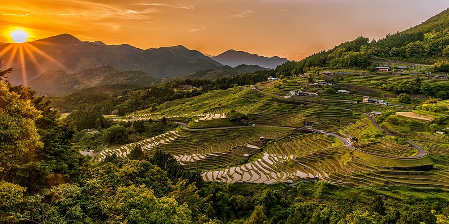 Banaue Rice Terraces, Philippines, landscape, sunset, tradition